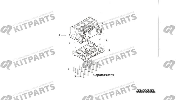 Блок цилиндров (4) P6P 4D20D FDJ Haval Wingle 7