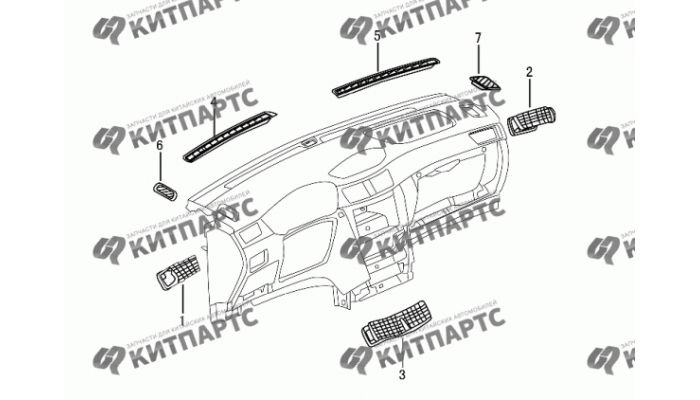 Воздуховоды панели приборов Dong Feng H30 Cross